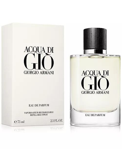 Acqua Di Gio by Giorgio Armani, 2.5 oz EDP Spray Refillable for Men